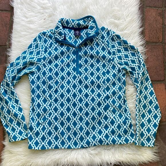 Lands End Pullover Quarter Zip Fleece Size M - Picture 1 of 9